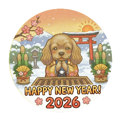 クリスマス・お正月（コッカースパニエル）