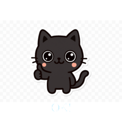 Black Cat with Text for Daily Chat