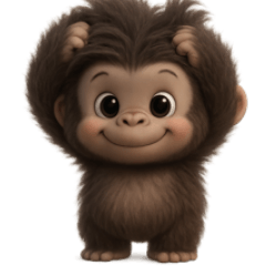 The emotion of the bushy gorilla