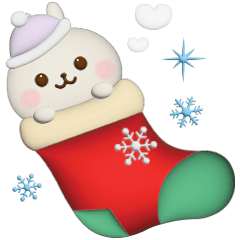 冬に使える☆うさぎさんのスタンプ【3D】