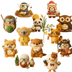 紙粘土動物のコラボイベント