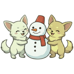 Chihuahua siblings in winter