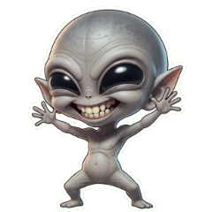 外星人驚嚇到下巴掉下來