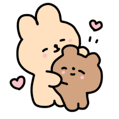 Cute bunny stickers with no text