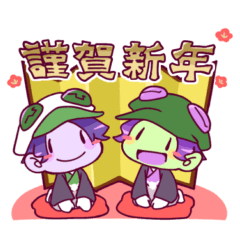 Winter stickers of squishy monster s