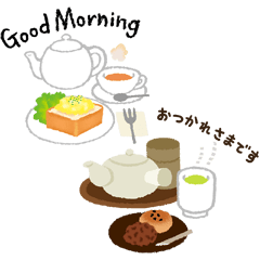 お茶とお菓子と挨拶でスタンプ作り