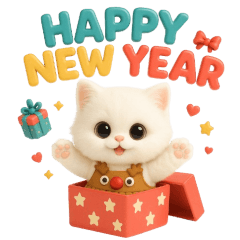 Cat so cute on christmas and newyear day