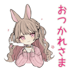 Caring Rabbit Girlfriend Stickers