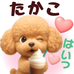 Pretty toy poodle 3D stickers1.1 Takako