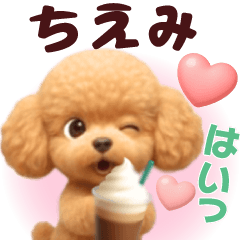 Pretty toy poodle 3D stickers1.1 Chiemi