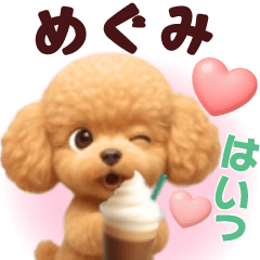 Pretty toy poodle 3D stickers1.1 Megumi