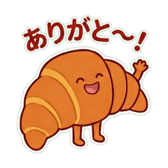Cute Croissant Friends Stickers