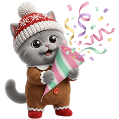 COOKIE CAT IN CHRISTMAS AND NEW YEAR