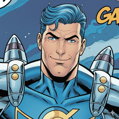 American comic-style hero