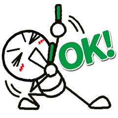 Stick Figure Fan Stickers: Green Member