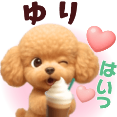 Pretty toy poodle 3D stickers1.1 Yuri