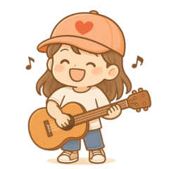 ギター女子のゆるかわ日常スタンプ