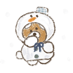 pretzel bear  (winter stamp)