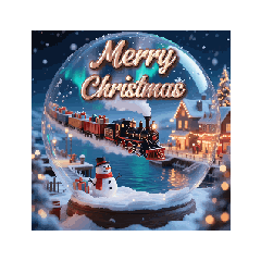 雪降るスノードームとSLの冬物語/英語