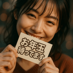 Kimono Woman New Year's Greet&Daily Use