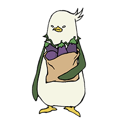 An eggplant bird sticker
