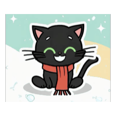可愛黑貓-耶誕快樂貼圖