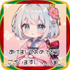 年末年始ボブヘアーの女の子