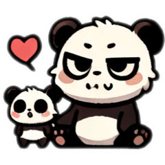 Panda parent and baby