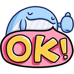 Large size whale's sticker