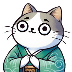 瞳孔全開!カラフル着物ねこ-はんなり京都編