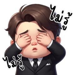 Chubby boy office worker