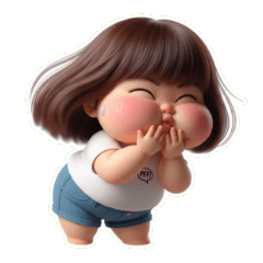 엉뚱 발랄 통통 소녀 깜짝 놀라 손가락