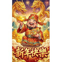 The golden god of wealth is all the way.