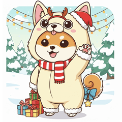 Christmas and NewYear with a ShibaInu