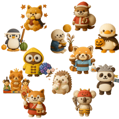 紙粘土動物のコラボイベント5