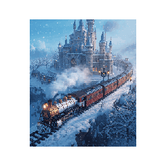城とSL✨️Snow Castle & steam locomotive