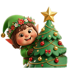 LITTLE GIRL ELF OF CHRISTMAS & NEW YEAR