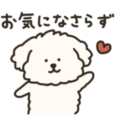 犬のもこまるの優しさいっぱいスタンプ