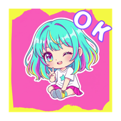 Neon Girl Daily Stickers