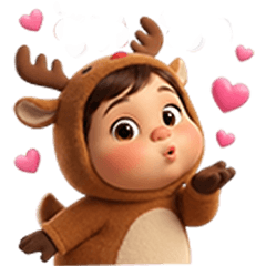 RAINDEER GIRL IN CHRISTMAS & NEW YEARS