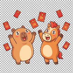 白爛水豚哥×跩馬哥過新年