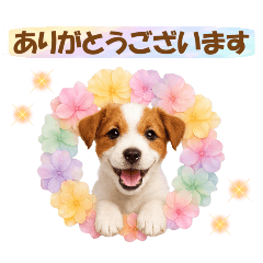 かわいいジャックラッセルの犬スタンプ