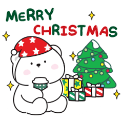 Cute White Bear - Merry X'mas