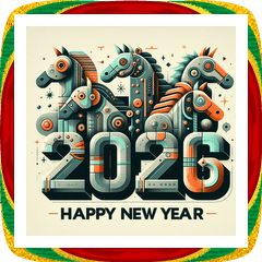 レトロフューチャー 2026年 あけおめ 馬