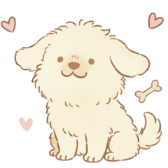 Fluffy White Dog "FutabaInu"