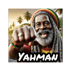 會動的 牙買加雷鬼拉斯塔人雷鬼大叔