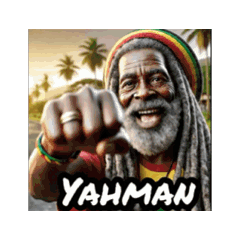 會動的 牙買加雷鬼拉斯塔人雷鬼大叔