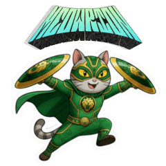 Meowrion (the green metal armor cat) #1