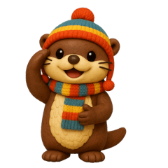 Cute Otter Winter Stickers