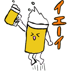 Cheerful Beer Buddy Stickers